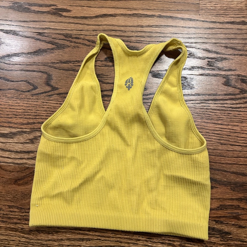 Free People Yellow Ribbed Tank Top - Picture 3 of 3